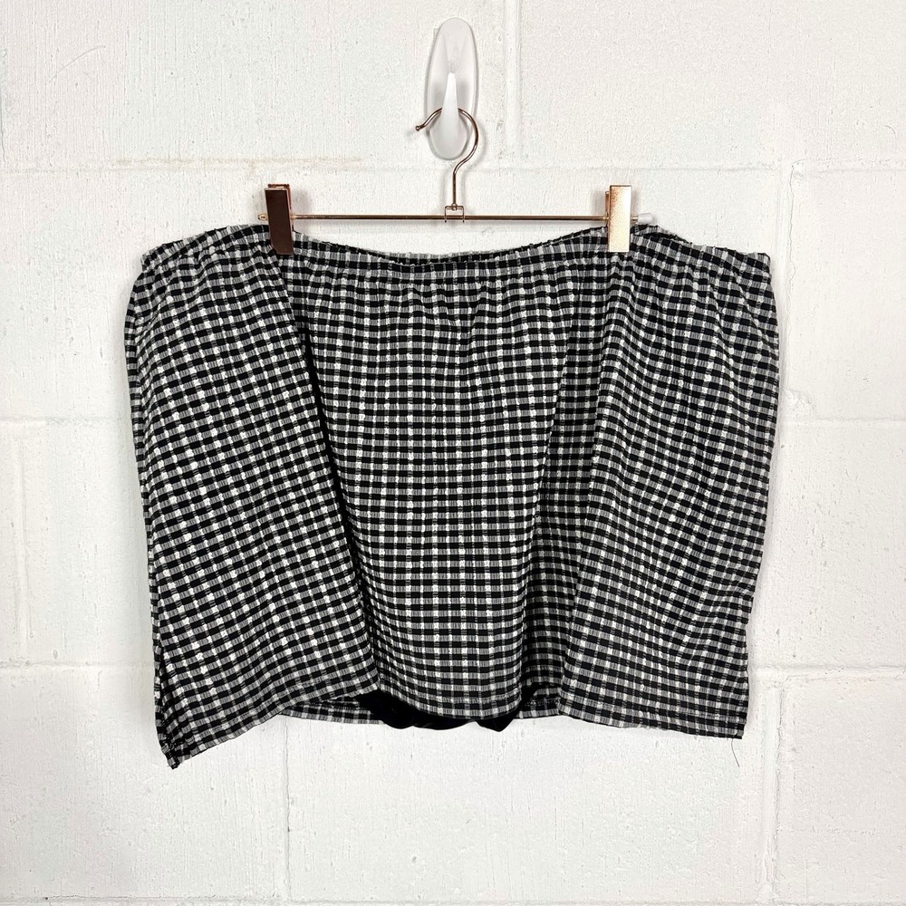 Lane Bryant Swim Skirt Plus Size 22 Black White Gingham Preppy Beach Travel Pool